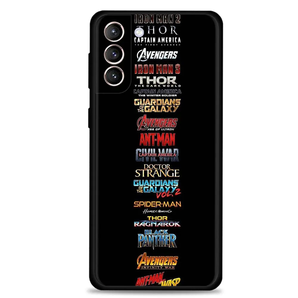 Marvel Avenger Superhero Logo Comics Phone Case For Samsung Galaxy S22 S21 S20 Ultra FE S10 S9 S8 Plus 5G Cover Silicone Funda