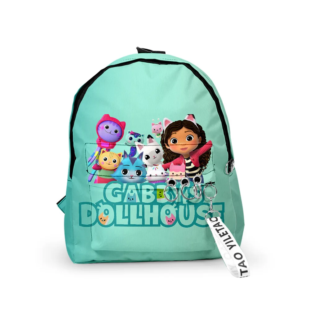 

3D Gabby's Dollhouse Peripheral Large-capacity Backpack Shoulder Bag Printed Schoolbag for Primary and Secondary School Students