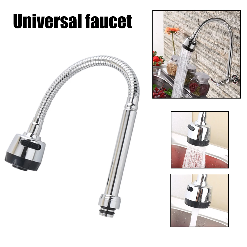 

Kitchen Bar Faucet Hose Double Hole Water Zinc Alloy Replacement Tap 48cm