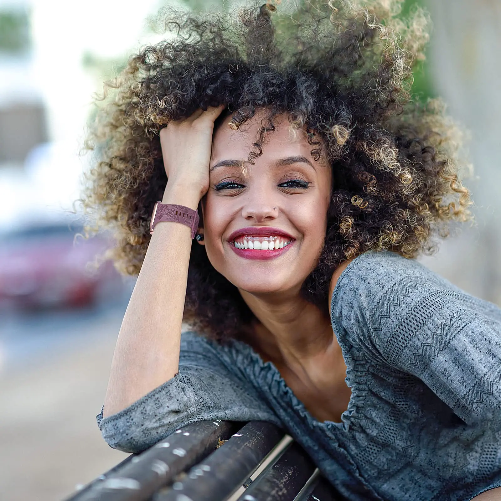 حزام منقوش لساعة أبل 44 مللي متر 42 مللي متر 41 مل...