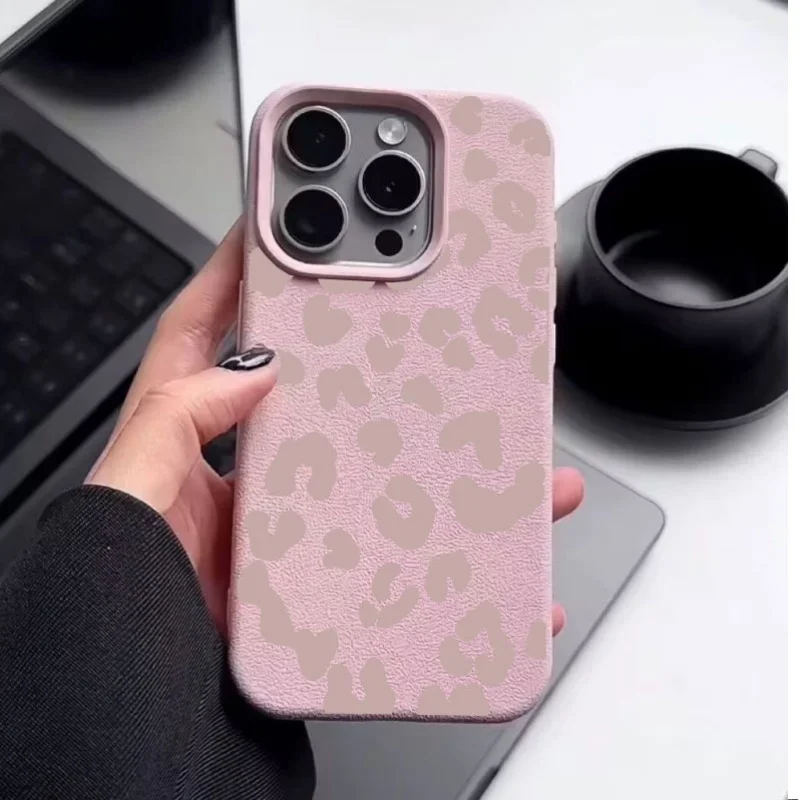 Black Leopard Print PU Leather Phone Case Cover