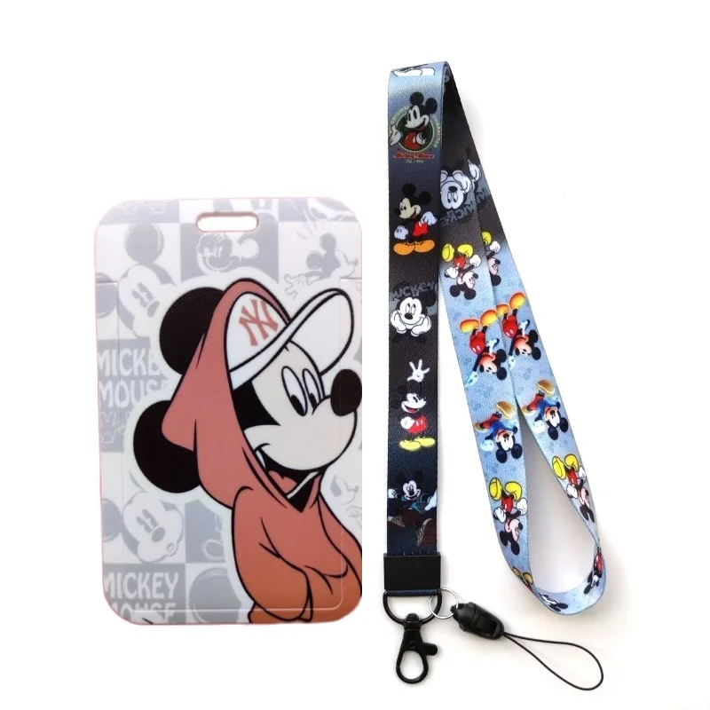 Disney Mickey Minnie Mouse Lanyard Badge Holder Slide Abs Id Card