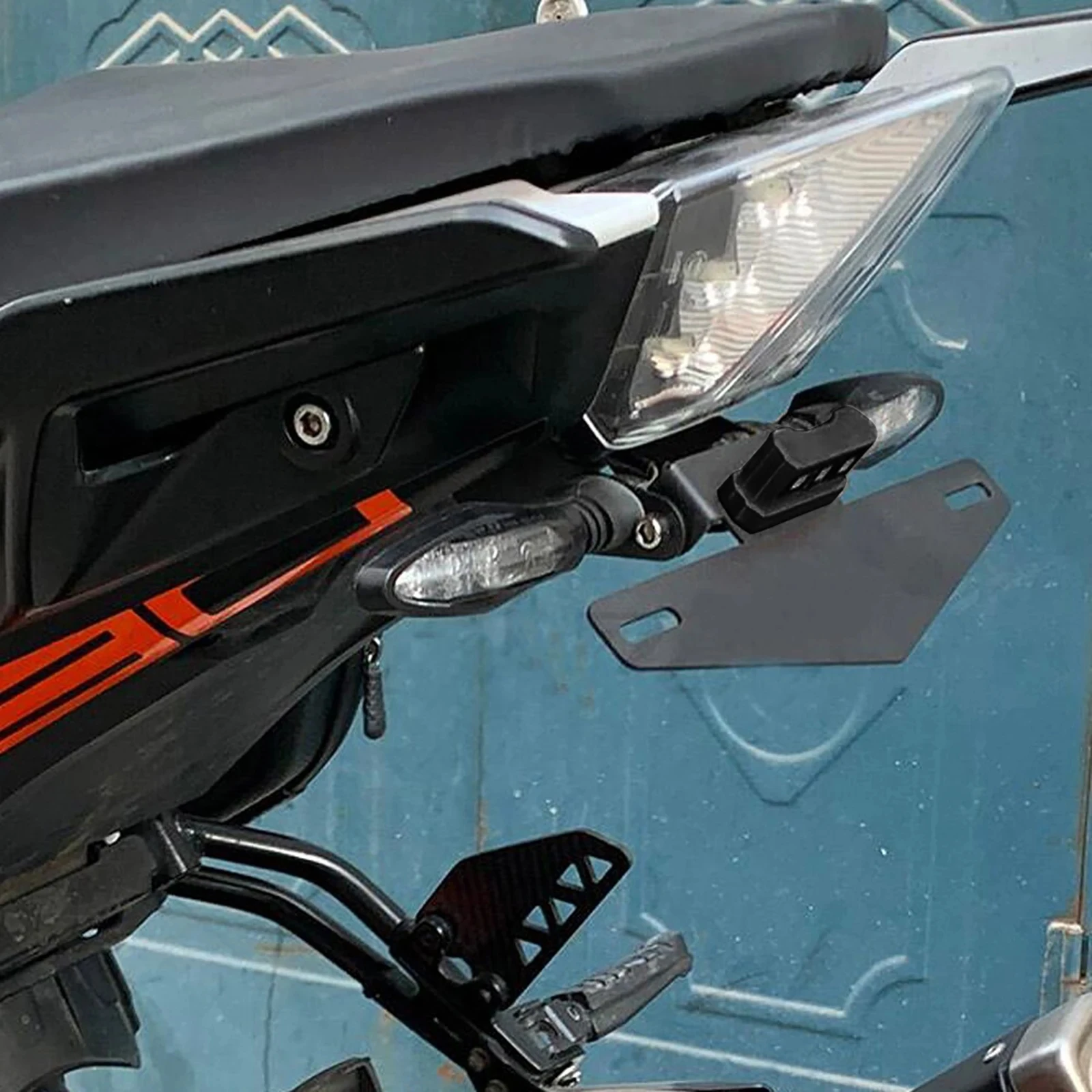 Motorcycle License Number Plate Frame Holder Bracket Adjustable For KTM Duke 250 390