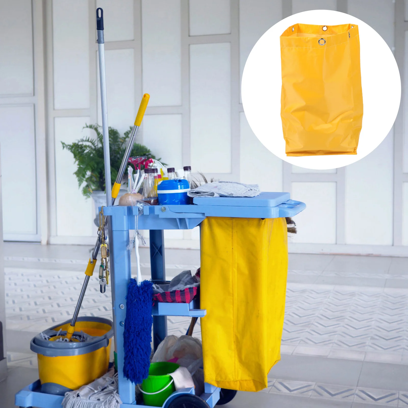 

Canvas Bag Cleaning Car Replacement Cart Janitorial Trolley Pouch Housekeeping Trash Bags