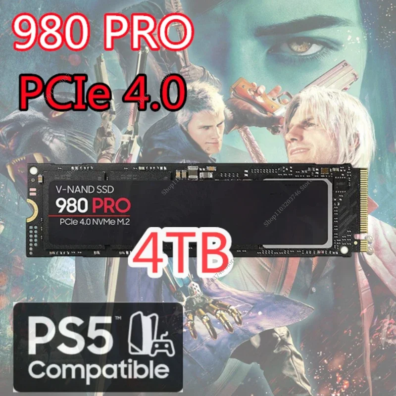 

New 100% Original SSD 980 PRO 8TB Internal Solid State Drive 4TB 2TB 1TB PCIe 4.0 NVMe M.2 2280 NVMe for Desktops PC PS5 Laptops