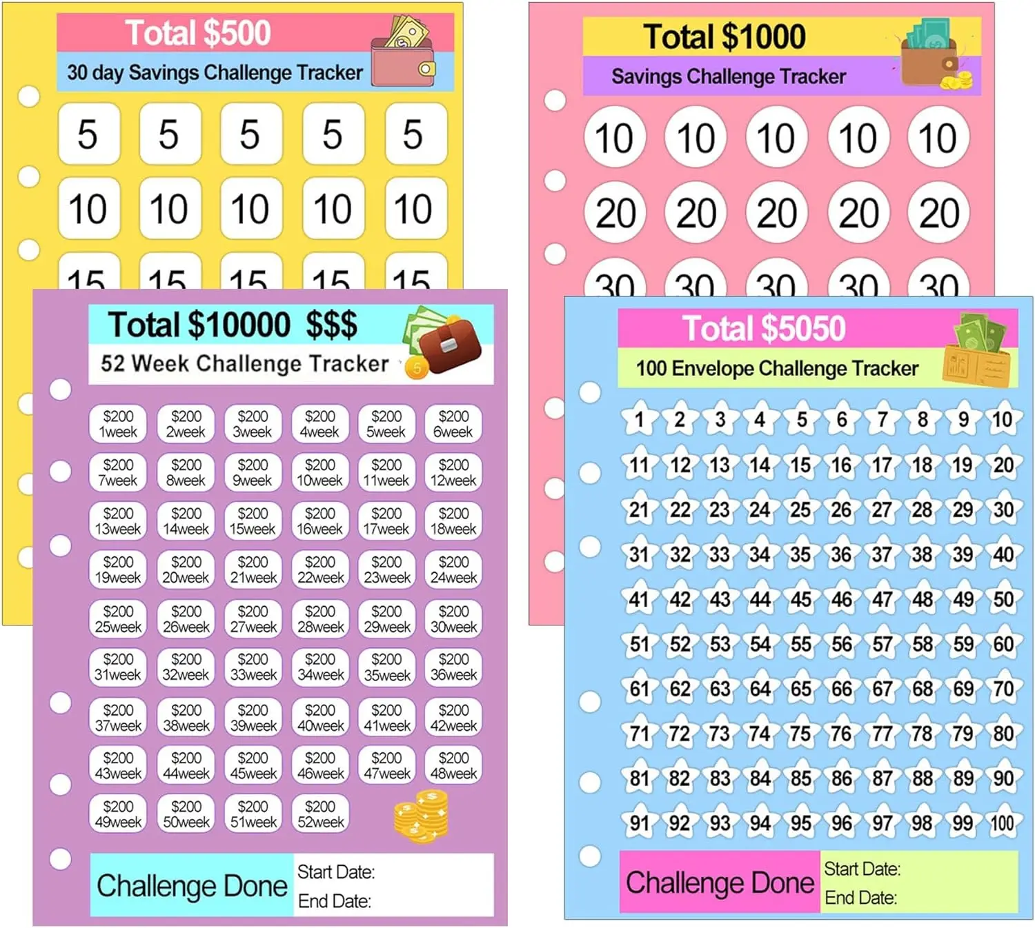 

Сберегающие деньги трекеры для 6 колец А5 счетчики ежемесячные сберегающие карты трекер 6*8 дюймов