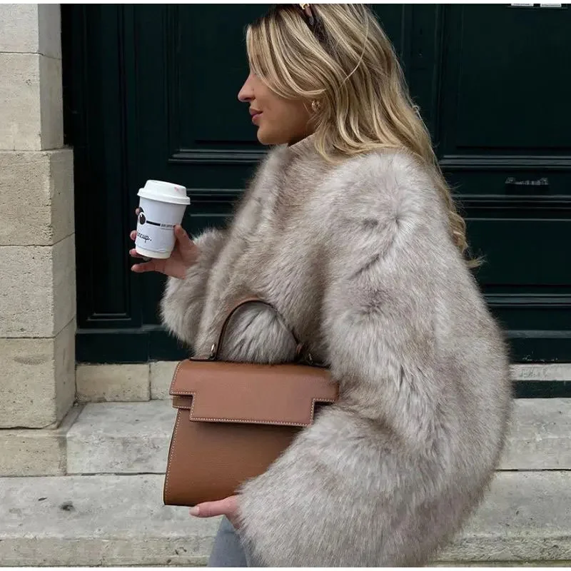 winter women's coats fur short coats women's large size artificial fur thickened and warm long hair