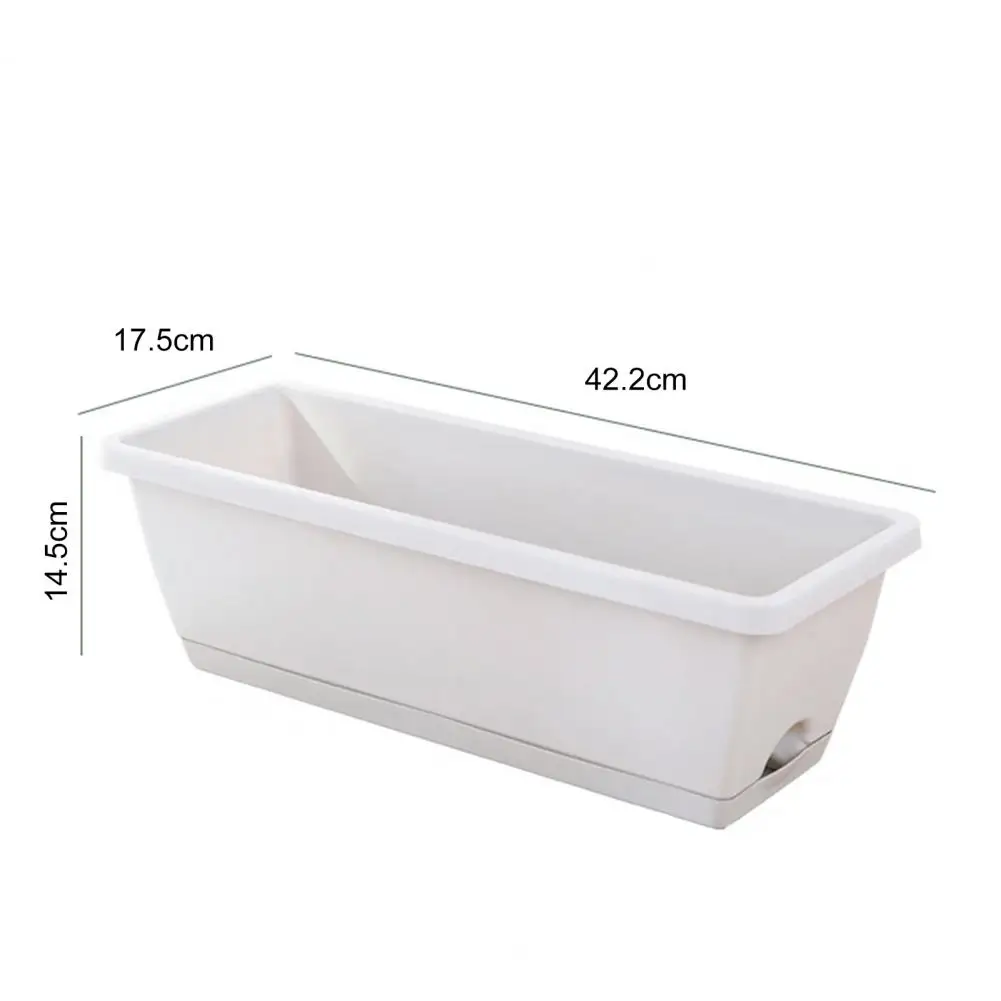 

Useful Drain Hole Design Plastic Rectangular Flower Pot Windowsill Planter Box Reusable Vegetable Planter Home Supplies