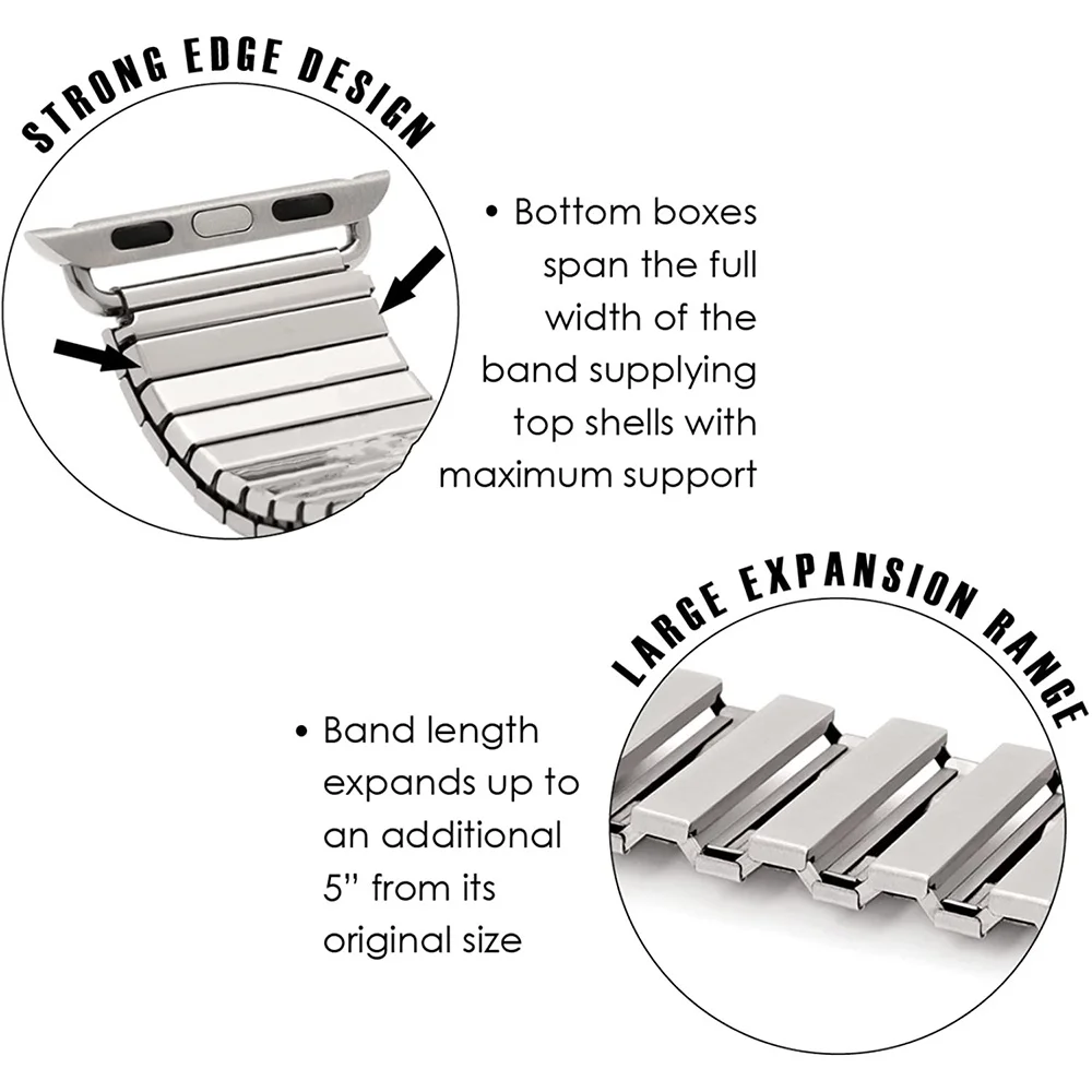 Stainless Steel Strap Elastic for Apple Watch Band 44mm 40mm 42mm 38mm Watchband for Iwatch 6 5 4 3 Se Band Luxury Accessories