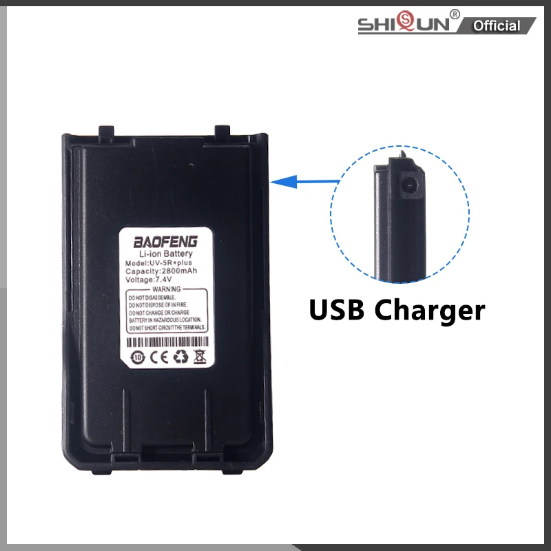 BaoFeng UV-S9 Plus Li-ion Battery 2800mAh UV-5R+Plus UV-S9 Pro/V2 Walkie  Talkie Battery USB Charger For UV-10R BF-UVB3 UV-5R Max