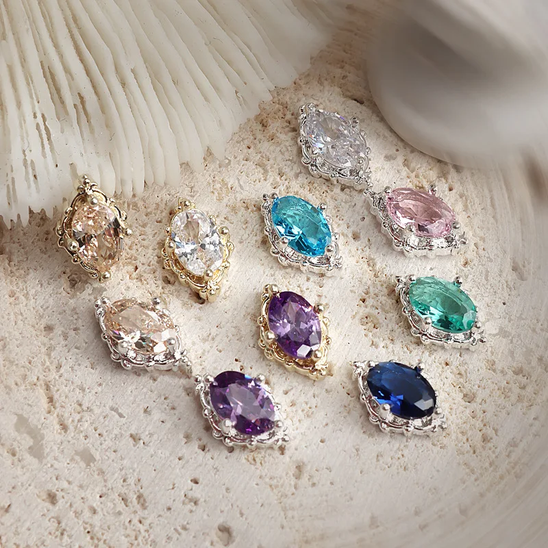 

5pcs Colorful Zircon Exquisite Nail Art Charms Alloy Crystal Rhinestones Decoration Sticker Jewelry Nail Accessories