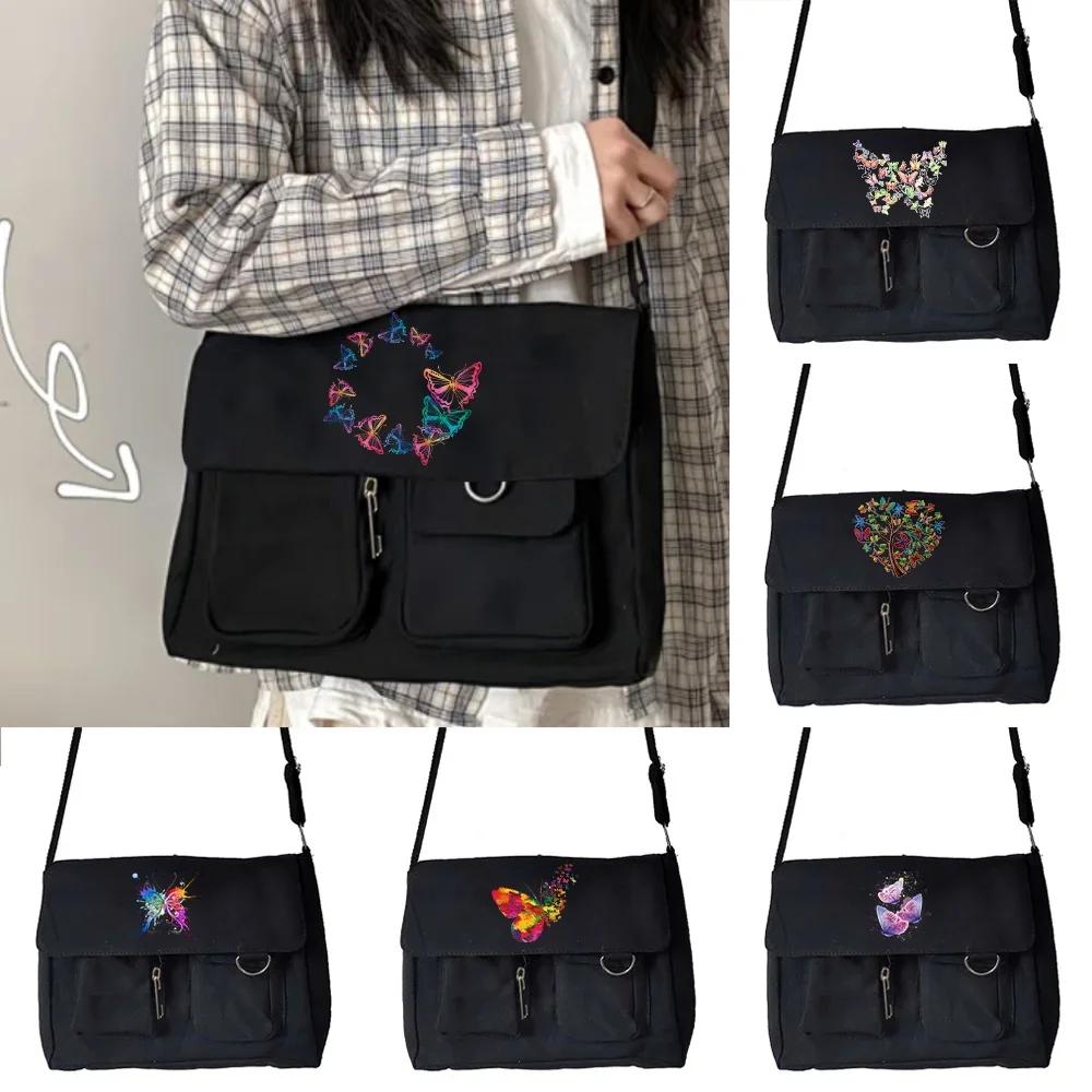 

Cross Bag Women Casual Shoulder Messenger Bags Butterfly Pattern Series Shoulder Bags Large Capacity Student Fashion Backpack