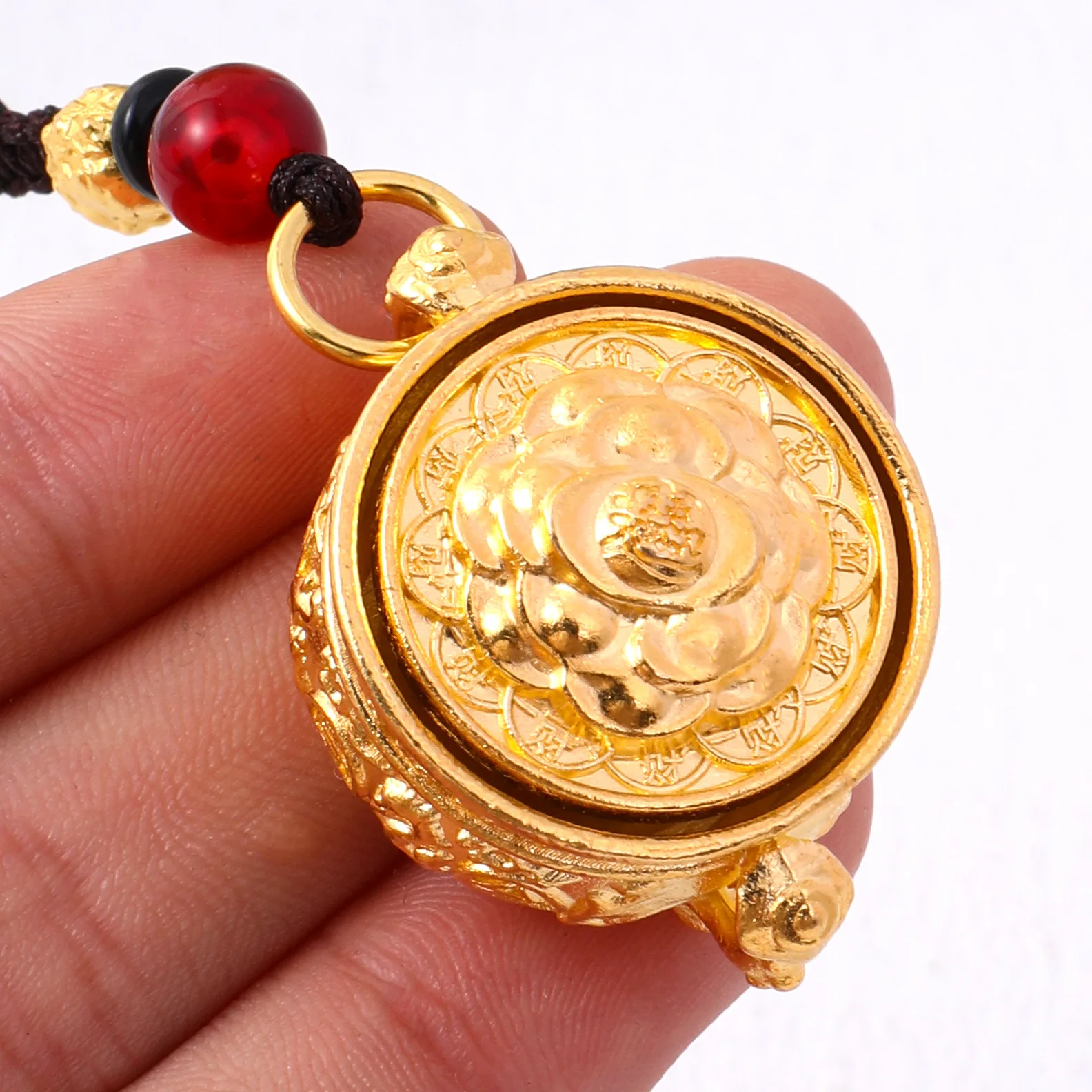 Fortune Copper Zodiac Cornucopia Key Chain Brass Coins Rotatable Chinese Style Lucky Pendant Crafts Exquisite Car Key Ring