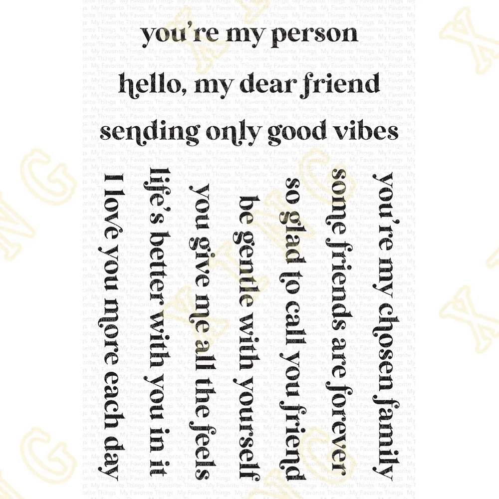 

2024 New Arrival Friendship Messages Clear Stamps Diy Scrapbook Diary Decoration Embossed Paper Card Album Craft Template