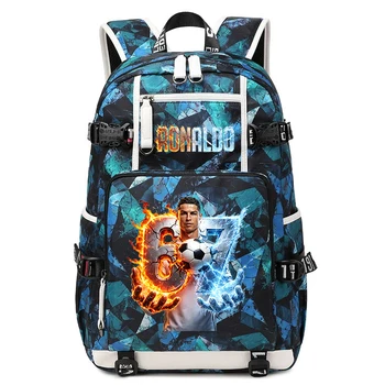 CR7 Ronaldo 67 Print Large Capacity Backpack for Students Teens Kids School Travel Daypack 1