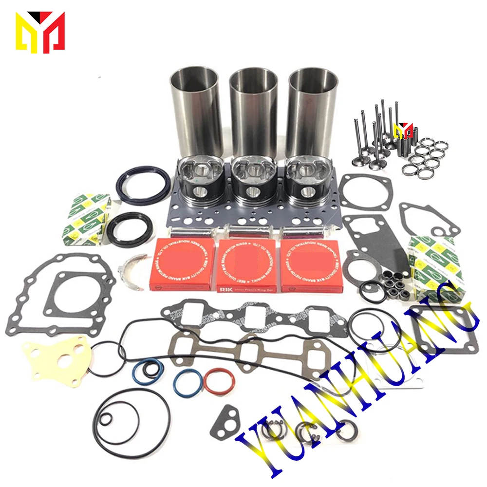 

3D84-1 Engine Rebuild Kit With Valves Overhual Repair Gasket Set For Yanmar & John Deer Tractor Liner Piston Ring Bearing