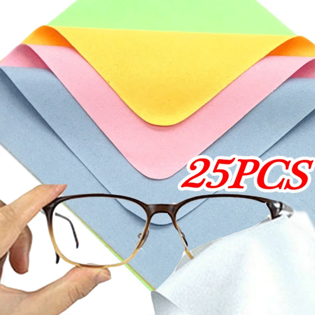 Clean Microfiber Cloths Glasses  Microfiber Cleaning Cloths Glasses -  25pcs High - Aliexpress