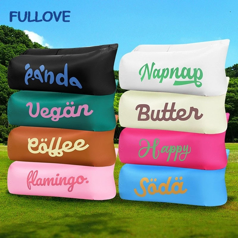 Outdoor Portable Lazy Inflatable Sofa Water Beach Grassland Park Air Bed Sofa Foldable Sleeping Bag Music Festival Party