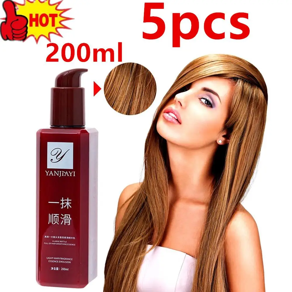 5pcs Hair Smoothing Leave-in Conditione Smooth Hair Care Essence Leave-in Perfume Elastic Conditioner Hair Treatment Cream