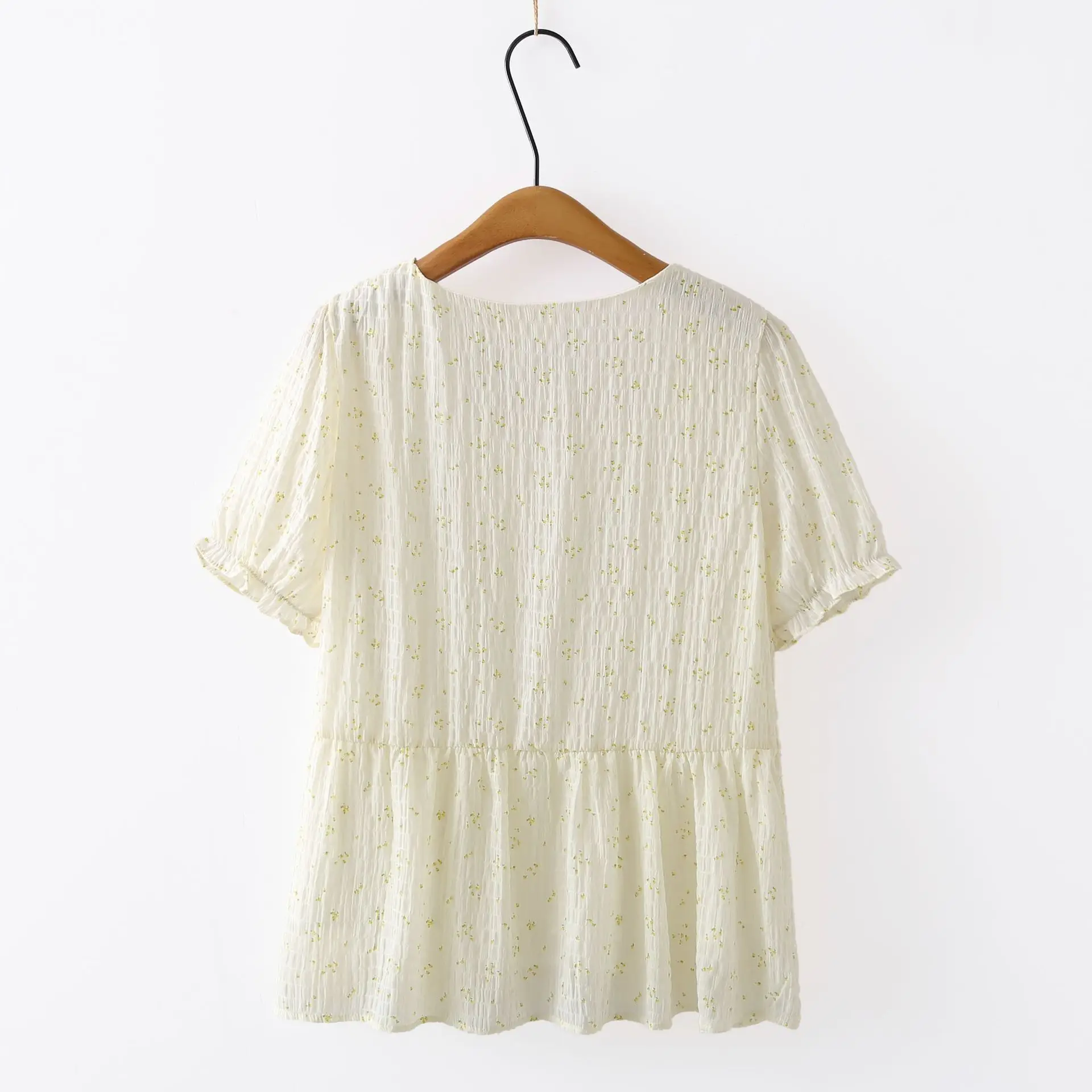 Summer Plus Size Women's Tops Fashion square-neck Floral Blouse 100kg Casual Short Sleeved Shirt 1040