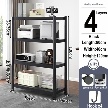 ขาตั้งเครื่องพิมพ์Rack Audio Video Mediaตู้แนวตั้งชั้นที่ถอดออกได้ชั้นวางเครื่องพิมพ์ห้องครัวเตาอบไมโครเวฟRackผู้ถือชั้นวาง 14