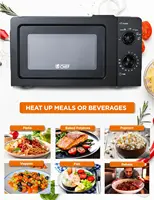 CHEF 0.6 Cubic Foot Microwave with 6 Power Levels, Small Microwave with Grip Handle, 600W Countertop Microwave with 3 2