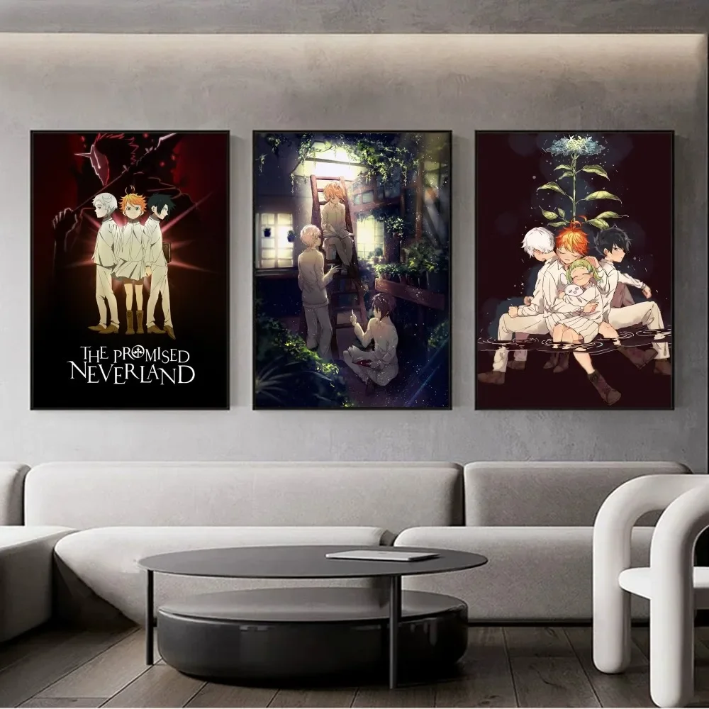 Il Promise Neverland Poster Fai Da Te Vintage Movie Poster Wall Art Painting Study Stickers Small Szie Wall Painting