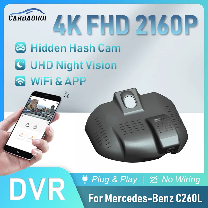 

4K Car DVR Plug and play Dash cam Camera Wifi Video recorder For Mercedes-Benz C-Class 2022 C200L C260L Sports 4MATIC,4K Dashcam