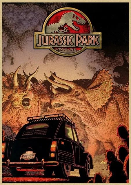 Dinosaur Canvas Painting Jurassic Park Movie Posters Vintage Posters And Prints Wall Art Pictures For Living Room Home Decor Peckshirt