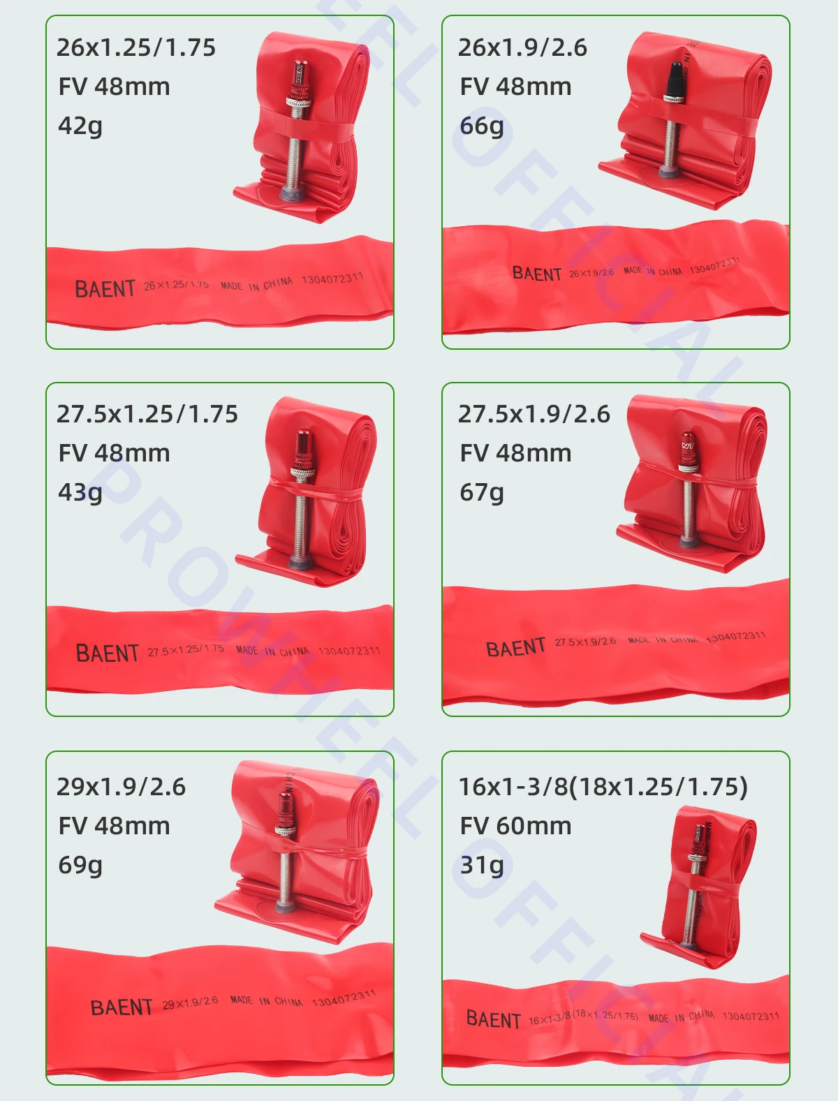 Baent ultraleichter Fahrrads ch lauch 14/16/20/26/27/29/700 Straße MTB Fahrrad TPU Material Reifen 48mm Länge Französisch Ventil super leicht – Detail 7