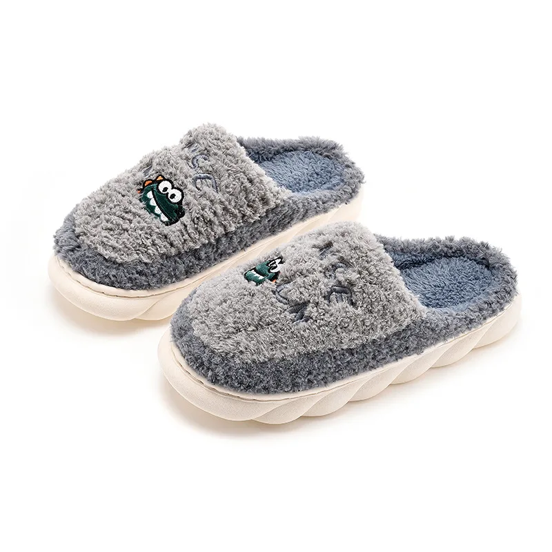 2022 New Soft Sole Slippers Couples Indoor Floor Flat Shoes Autumn Winter Warm Home Cotton Warm Plush Bedroom Slides Platform