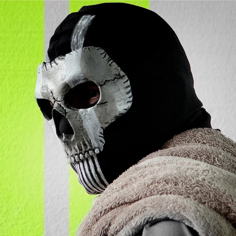 Meia Face Motocicleta Balaclava, Jogo Cosplay Máscara, Call of Duty,  Fantasma do Dia das Bruxas, Crânio, Ciclismo, MW2, bacalhau - AliExpress