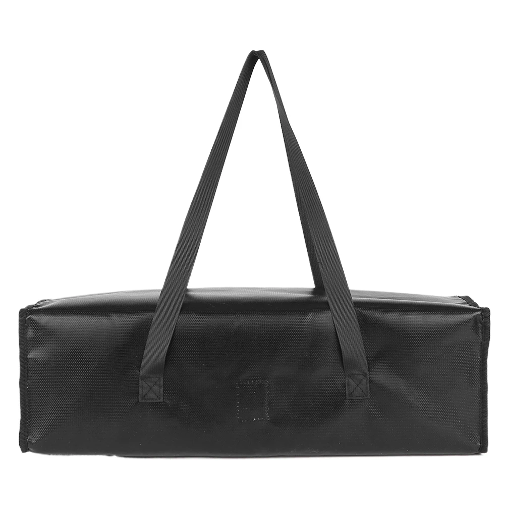 Heavy-duty fireproof silicone cloth ebike battery storage transport bag with safe charge port