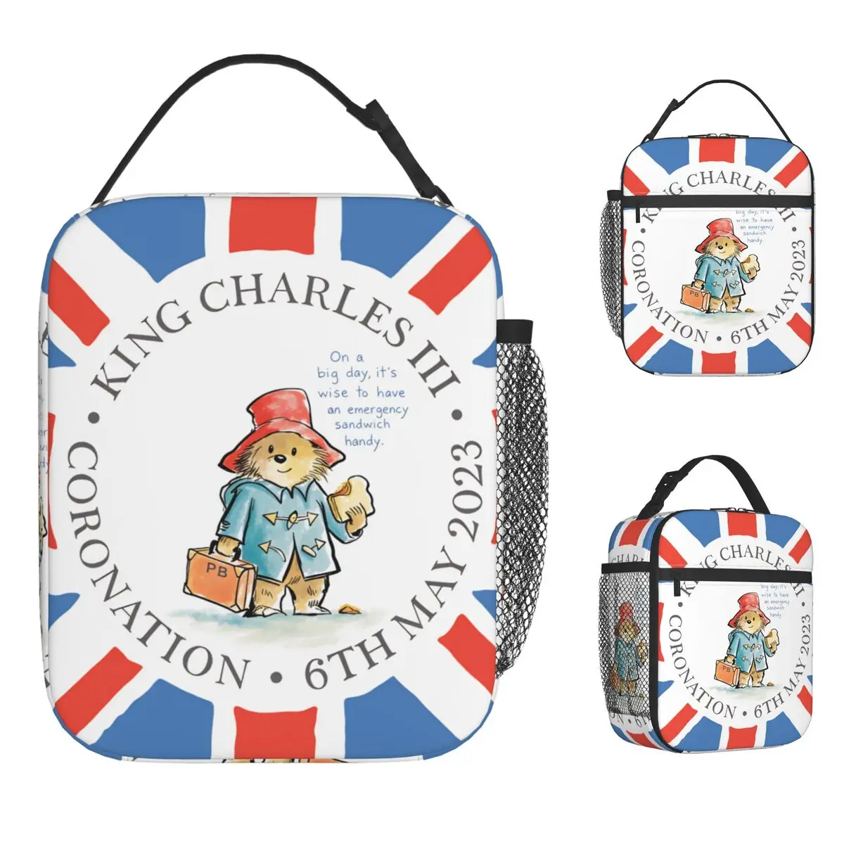 영국 패딩턴 점심 가방 브라운 베어 어린이를위한 학교 도시락 상자 인쇄 열 점..