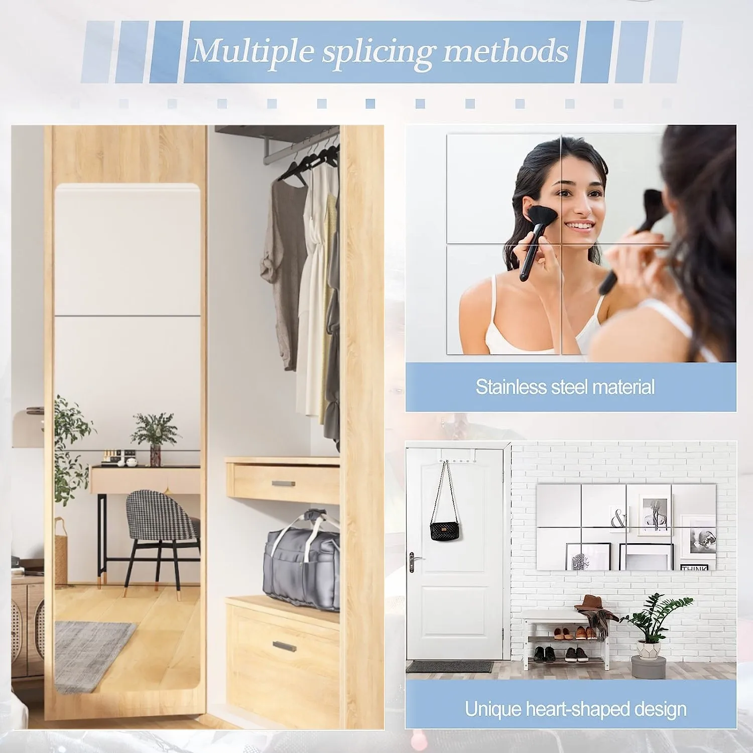 4Pcs Acrylic Mirror Wall Stickers 3 4Pcs Acrylic Mirror Wall Stickers 3