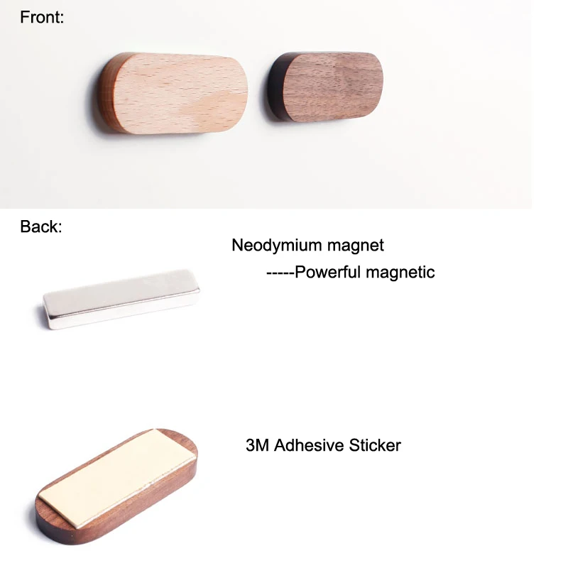Wood Key Holder Wall Key Storage Organizer Weak Magnetic Key Rack Hanger Key Ring Hooks Clerk Housekeeper on The Wall 4