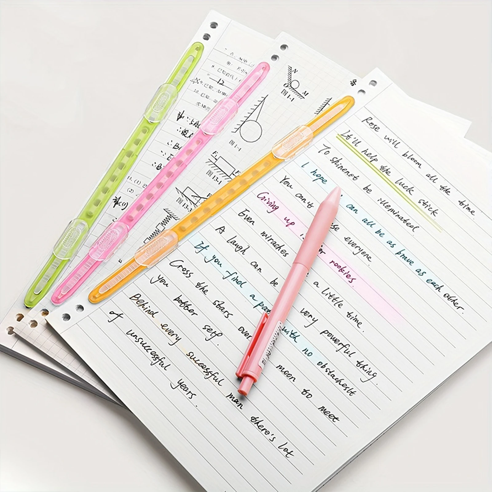 10PCS Plastic Binding Bars for Student Test Paper and Document Binding, Durable Easy Binds up to 300 Sheets, Office School Use - 2