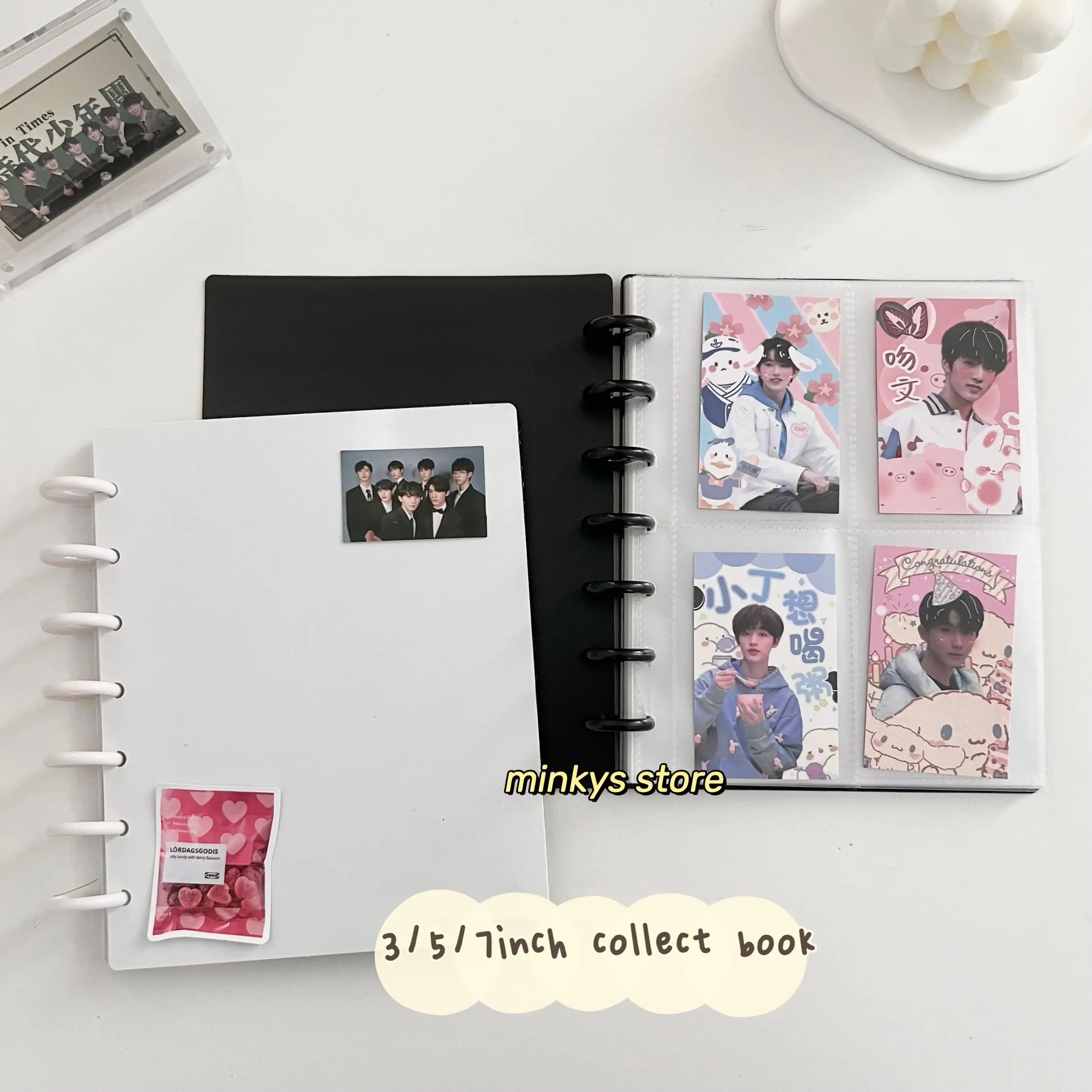 Mushroom Hole 3/5/7 inch Kpop Photocards Album Collect Book Star Chaser Album Small Card Storage Stationery