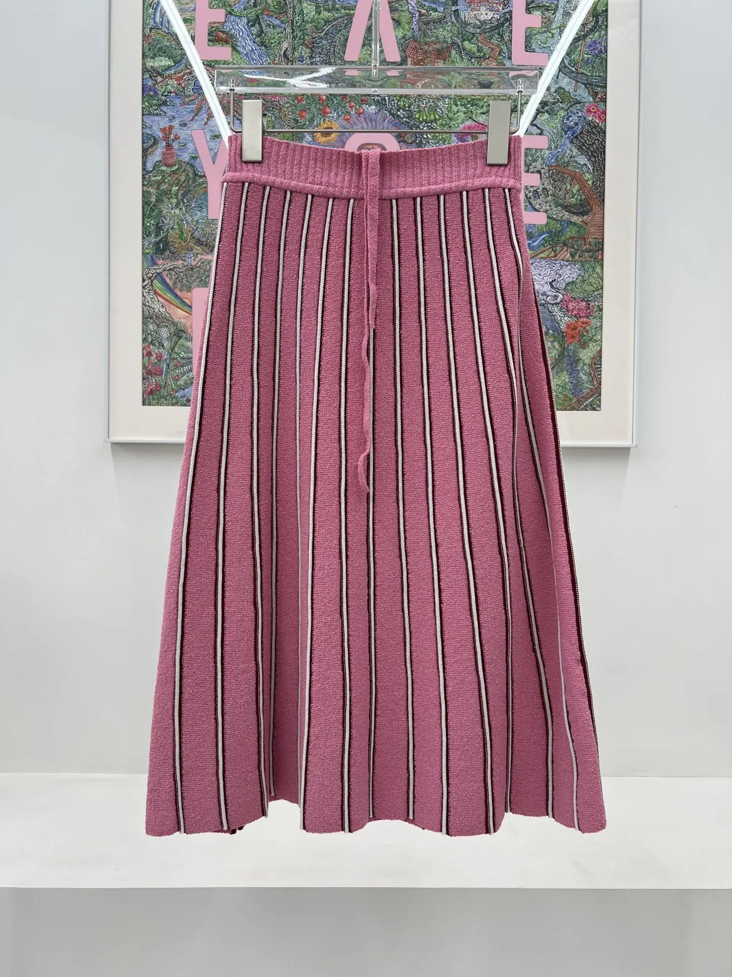 

Юбка в Вертикальную Полоску контрастных цветов, дизайнерская Повседневная модная летняя юбка на завязках, новый стиль 2023, лето 0317