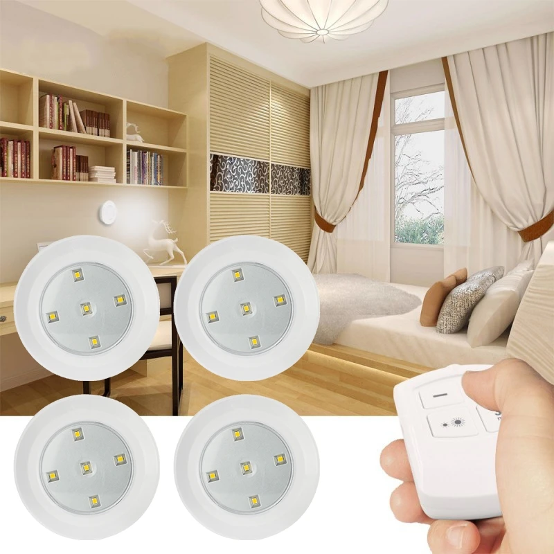 

Wireless Night Light Remote Control Dimmable LED Cabinet Lights 5leds Closet Lamp Nightlight Kitchen Bedroom Wardrobe Lighting