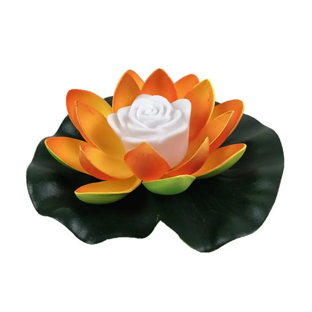 Energy Saving Solar Powered LED Lamp Night Light Artificial Floating Lotus Lotus Garden Pool Pond Fountain Decoration