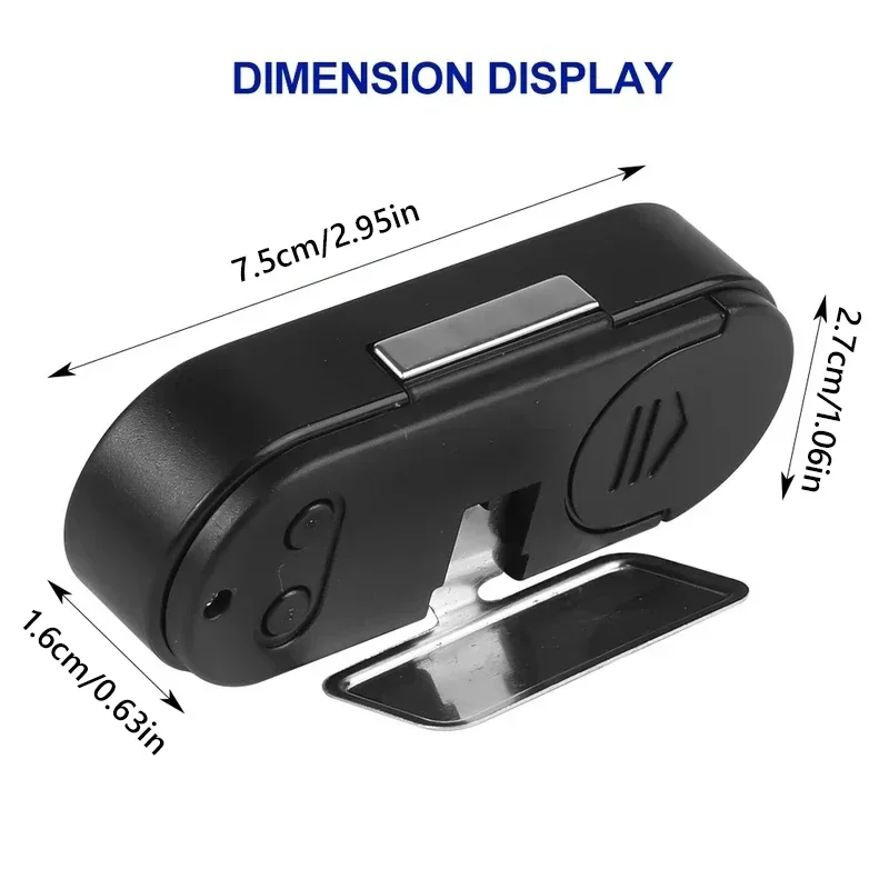Black ABS Car Digital Clock Thermometer
