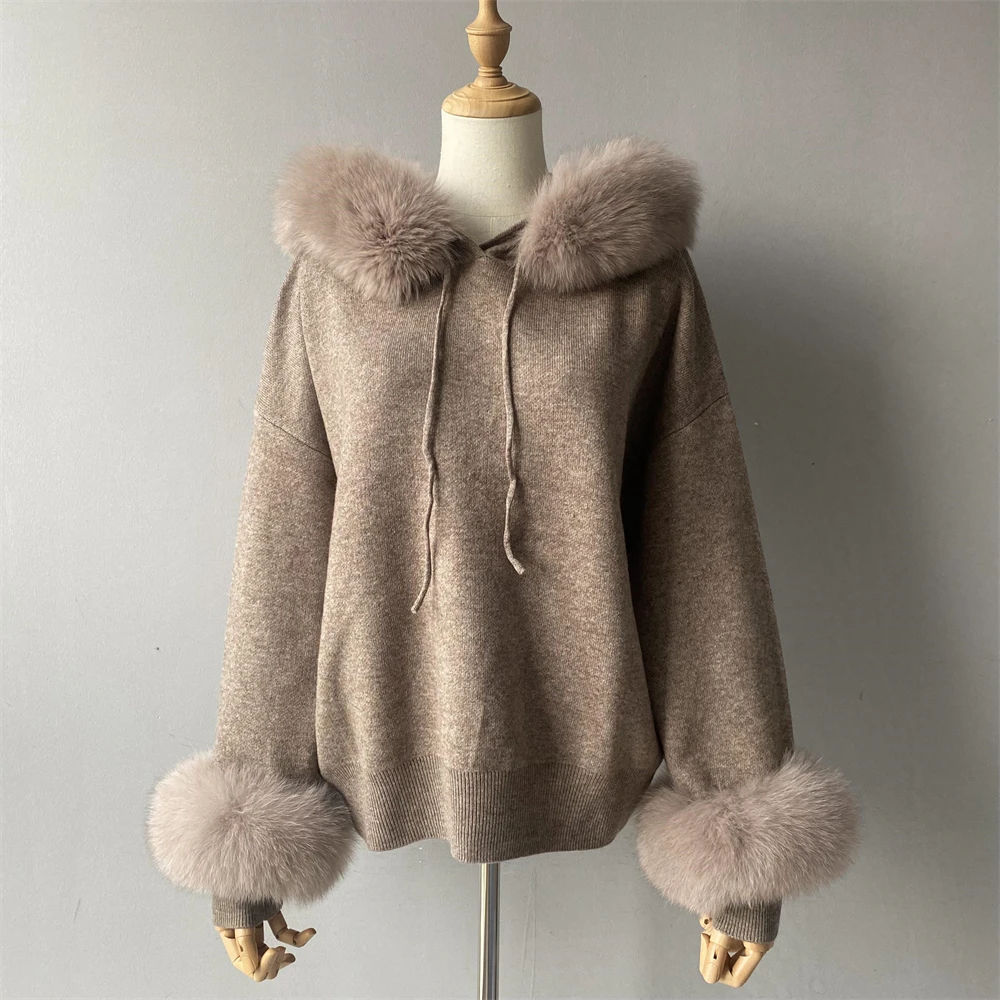 Women's wool blend sweater set casual look