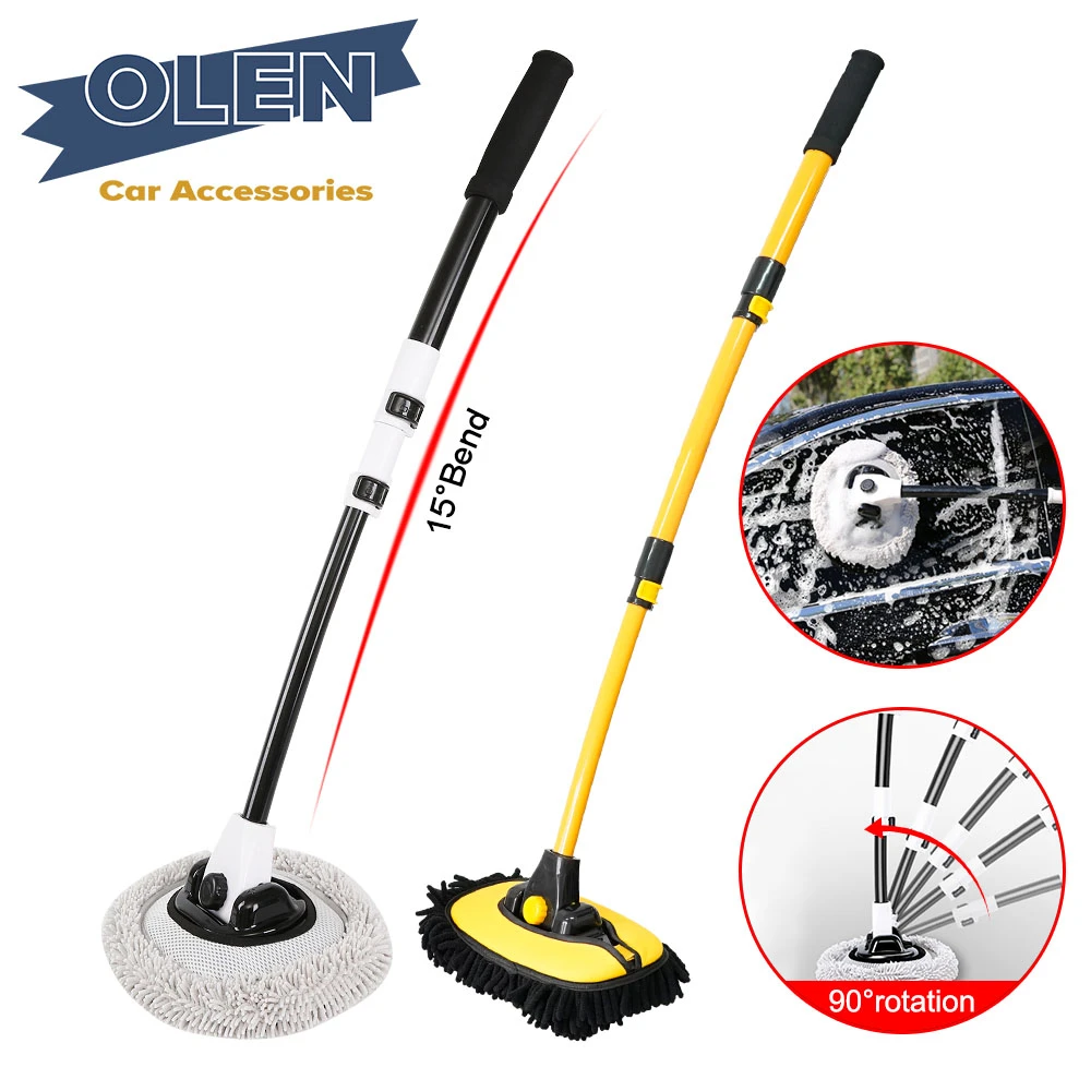 Adjustable Telescoping Car Wash Brush Universal Long Handle Chenille