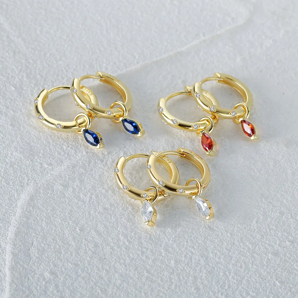 Boako pendientes de plata de ley 925 para mujer, aretes de circonita