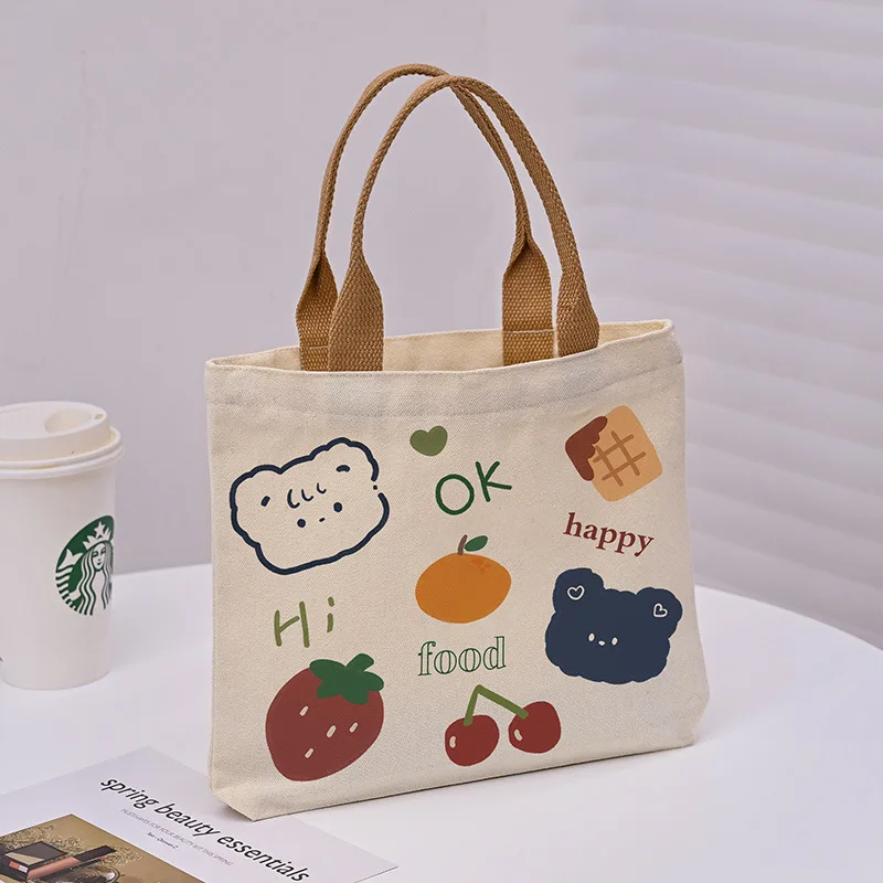 Custom  2023 New Cute Cartoon Japanese Canvas Bag Tutorial Lunch Bag Small Portable Bag Women's Bag Handbag multiple types copybook portable copybook running official seal regular script calligraphie set calligraphy practicing tutorial