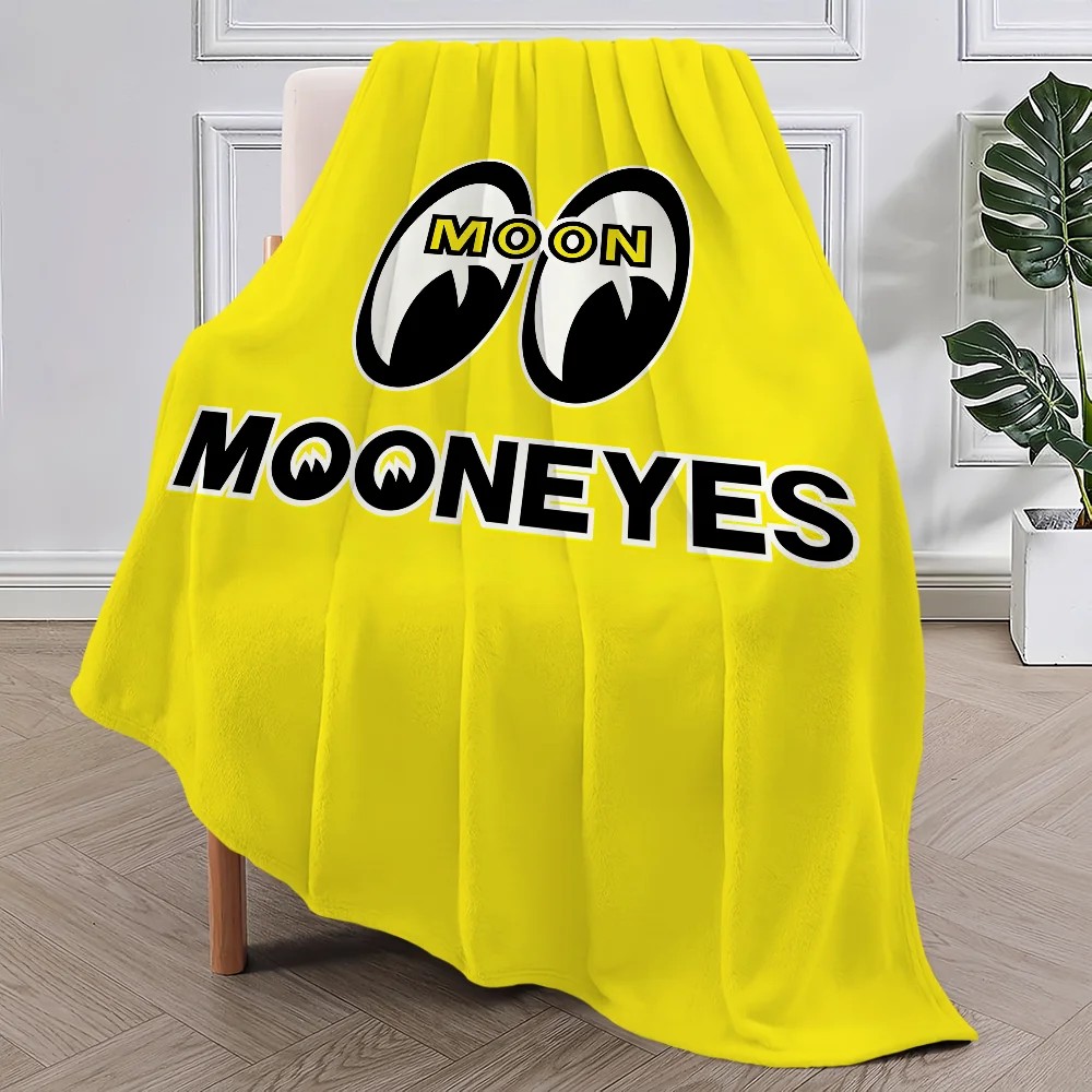 Fashion M-Mooneyes-Brand Logo Blanket Plush Nap Sofa rug for Living Room Warm Office Bedroom Birthday Home Travel Kid Gifts 3