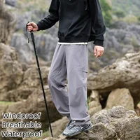 Outdoor Casual Work Pants Men's Waterproof Sports Drawstring Trousers Couple Model Paratrooper Pants Breathable Windproof 1