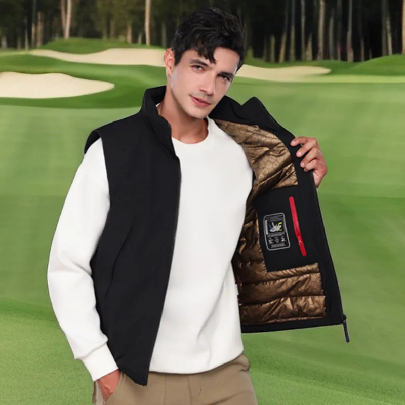 CAIIAWAV Authentic Golf Vest Men's Down Cotton GOLF Tank Top Coat New Graphene Energy Warmth