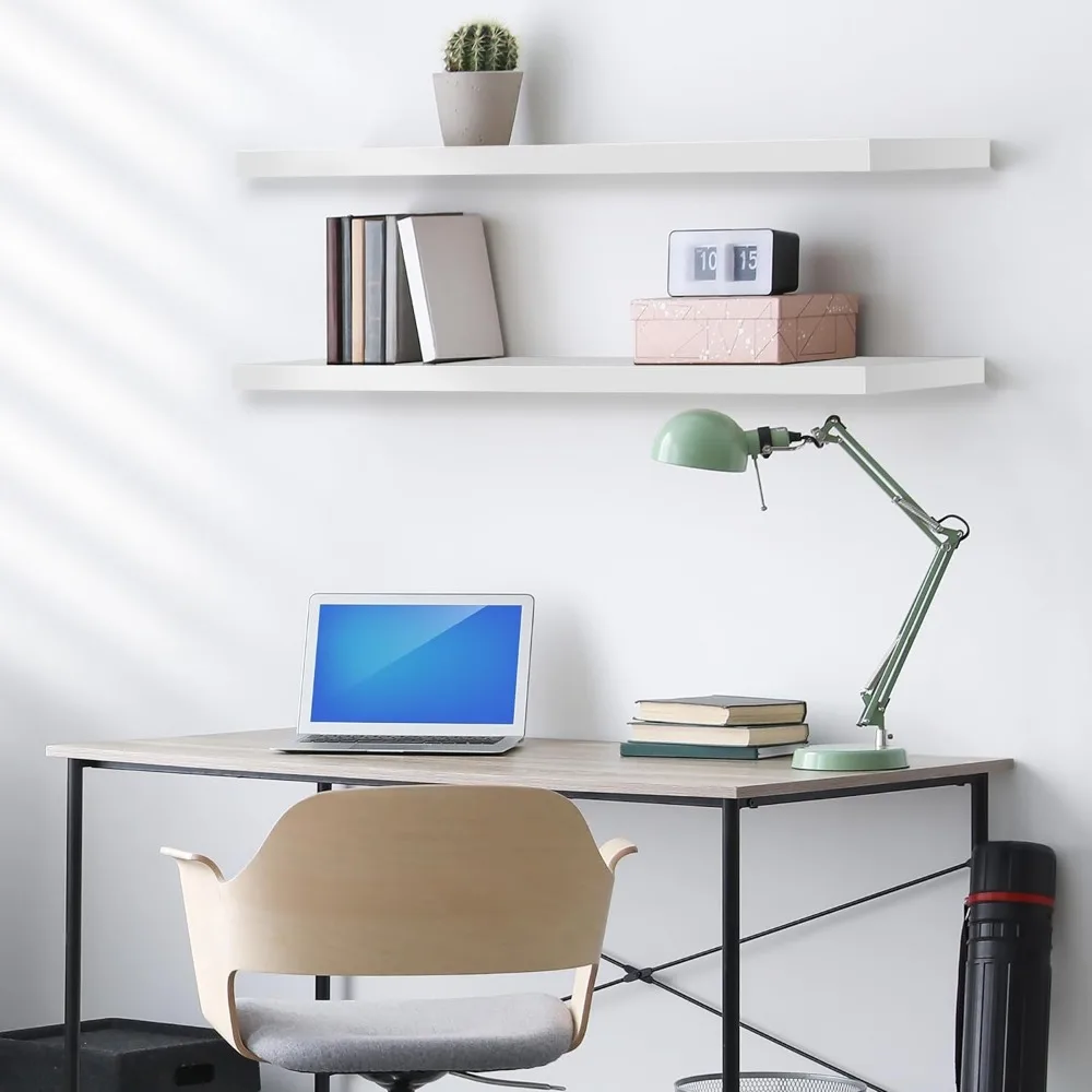 Floating Shelves for Wall - 2 Long Floating Shelves Farmhouse - 35 x 9 Inch Wall Mounted Floating Shelves for Wall, White 5